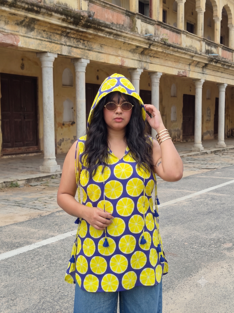 Lemonade Hoodie Kurti - 100% Cotton