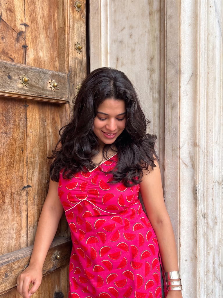 Pink Fruity kurti - 100% Cotton